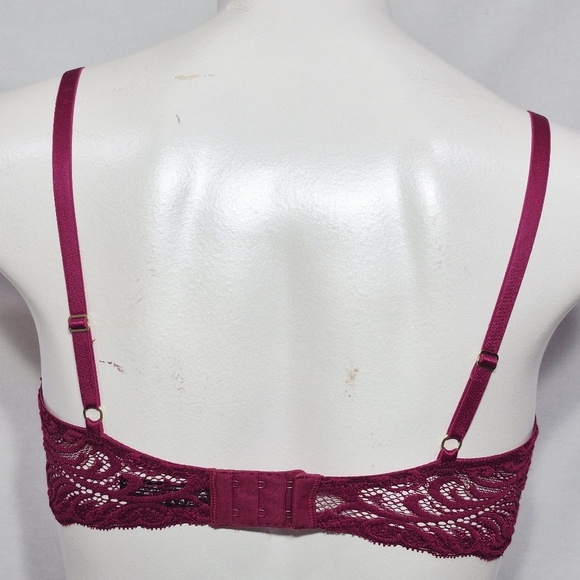Natori 730023 Feathers Lace Trim Underwire Bra Wine NWOT - Picture 4 of 5